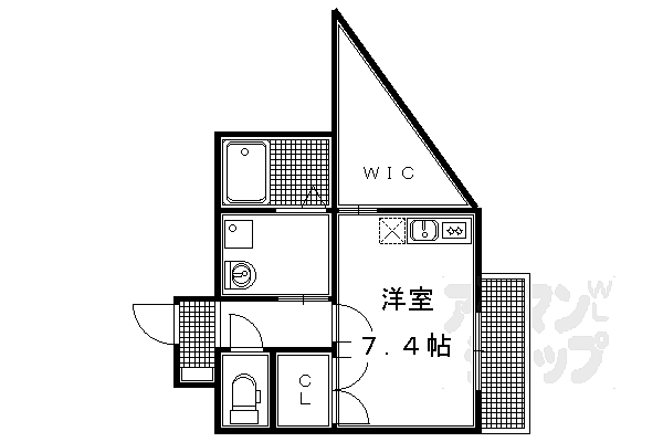 チェリーブロッサム嵯峨野 101｜京都府京都市右京区嵯峨野清水町(賃貸マンション1R・1階・31.00㎡)の写真 その2