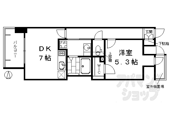 京都府京都市下京区梅小路高畑町(賃貸マンション1DK・2階・34.11㎡)の写真 その2