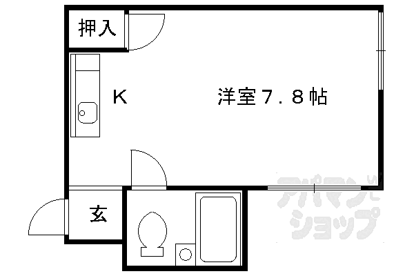 丸富マンション 5B｜京都府京都市右京区西京極北大入町(賃貸マンション1K・5階・17.23㎡)の写真 その2