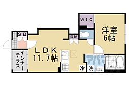 阪急京都本線 桂駅 徒歩12分の賃貸アパート 1階1LDKの間取り