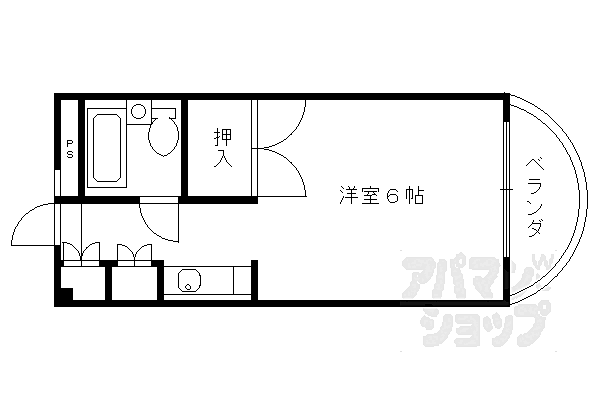 サンコート五條 401｜京都府京都市右京区西院西高田町(賃貸マンション1K・3階・18.00㎡)の写真 その2