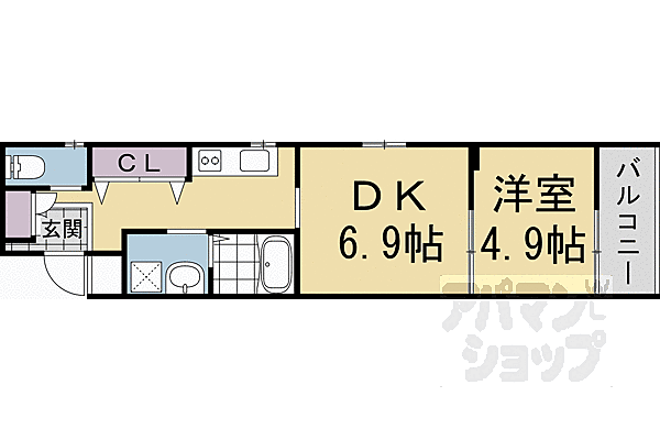 京都府京都市南区四ツ塚町(賃貸マンション1DK・1階・36.26㎡)の写真 その2