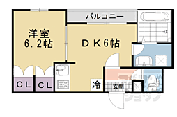 阪急京都本線 桂駅 徒歩10分の賃貸アパート 2階1DKの間取り