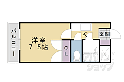 第二、第六レジデンス春田 1Kの間取図画像