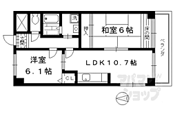 JR東海道・山陽本線 桂川駅 徒歩8分の賃貸マンション 2階2LDKの間取り