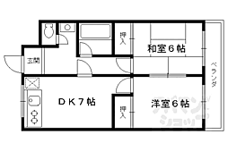 ハイツ木村 2DKの間取図画像