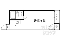 エムズ太秦 3階ワンルームの間取り