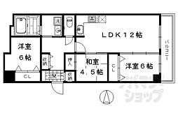 JR山陰本線 丹波口駅 徒歩3分の賃貸マンション 12階3LDKの間取り
