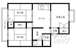 京福電気鉄道北野線 北野白梅町駅 徒歩8分の賃貸アパート 2階3DKの間取り