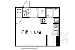 ジャルダンII 2階1Kの間取り