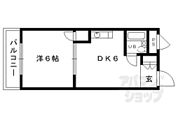 竹中ビル 4階1DKの間取り