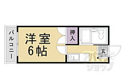 阪急京都本線 桂駅 徒歩19分の賃貸マンション 3階1Kの間取り