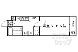 近鉄京都線 十条駅 徒歩4分の賃貸マンション 1階1Kの間取り