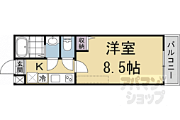 仮称）フラッティ谷口園町 206 2階1Kの間取り