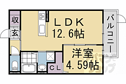 Ｓｉｄｅ西ノ京 1階1LDKの間取り