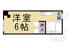 アスクル西院南棟 1Kの間取図画像