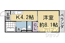 エルメゾン嵯峨 1階1Kの間取り