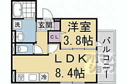 嵯峨フローリッシュ 3階1LDKの間取り