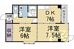 エントピア嵐山 2DKの間取図画像