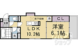 D-ROOM壬生森町 1LDKの間取図画像