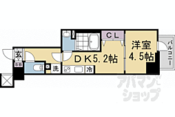 JR東海道・山陽本線 京都駅 徒歩5分の賃貸マンション 9階1DKの間取り