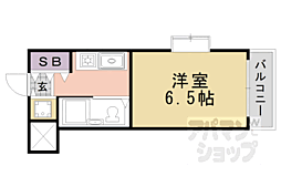 阪急京都本線 桂駅 徒歩5分の賃貸マンション 4階1Kの間取り