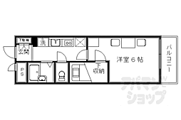 レオパレスTYK壬生 1Kの間取図画像