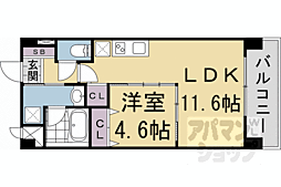 みつまめ京都朱雀 4階1LDKの間取り