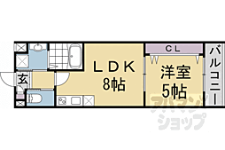 ARCA嵯峨嵐山 1LDKの間取図画像