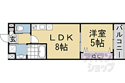 ARCA嵯峨嵐山 1LDKの間取図画像