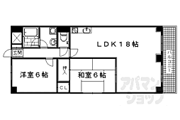 グレイスヴィラ阿部 5階2LDKの間取り