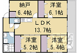 京都市南区東九条烏丸町マンション 3SLDKの間取図画像
