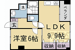 リエス西院 1LDKの間取図画像