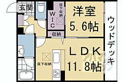 グランコート北浦 1LDKの間取図画像