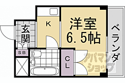 グランタック竜安寺 1Kの間取図画像