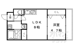 PRESTIGE西院寿町 1LDKの間取図画像