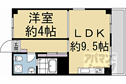 ロイヤルコート嵯峨 1LDKの間取図画像