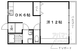 グリーンパーク樫の木 1DKの間取図画像