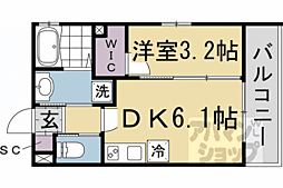 Live Flat京都西院 1DKの間取図画像