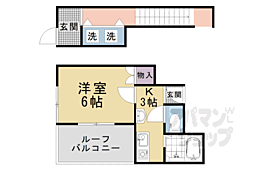 スペース東野 1Kの間取図画像