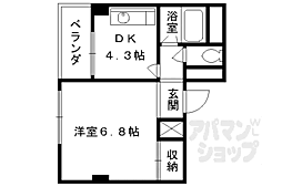ホワイトクレステ 1Kの間取図画像