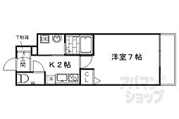 エスカーサ京都四条梅津 1Kの間取図画像