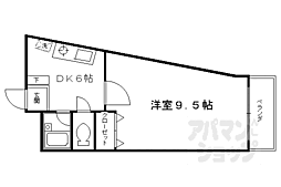 御室ガーデンハイツ 1DKの間取図画像