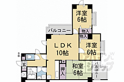 カリオン大町 3DKの間取図画像