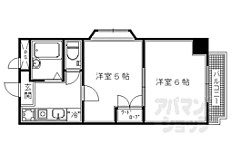 プリマベーラ西京極 2Kの間取図画像