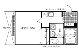 ロザージュ西京極 1Kの間取図画像