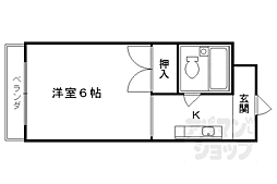 山田ビル 1Kの間取図画像
