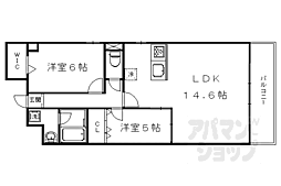 プルミエール朱雀 1SLDKの間取図画像