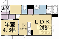 シャーメゾン西朱雀 1LDKの間取図画像