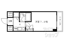 ジョイテル西院 1Kの間取図画像
